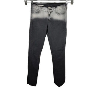 Decree Super Skinny Ombre Dip Dye Faded Black Jeans Juniors Size 11 FLAWS
